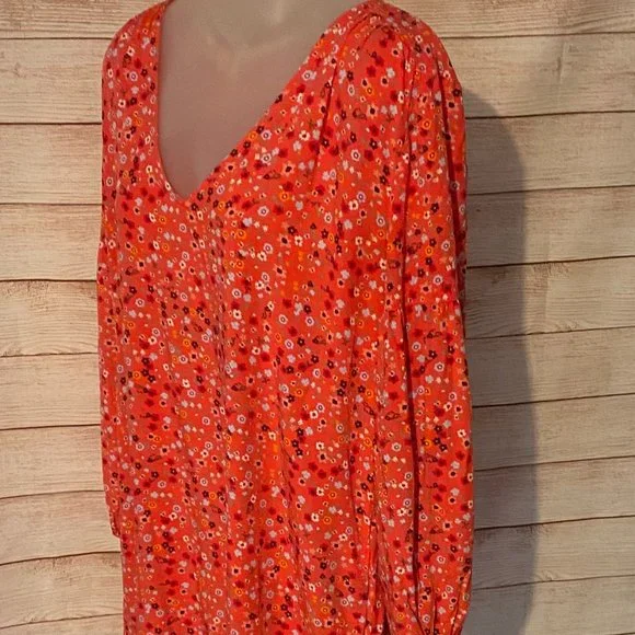 Gap Dress Floral Red Pattern Size Large - Picture 1 of 3